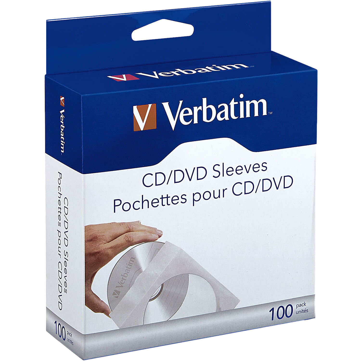 Verbatim CD/DVD Paper Sleeves with Clear Windows (100-Pack)